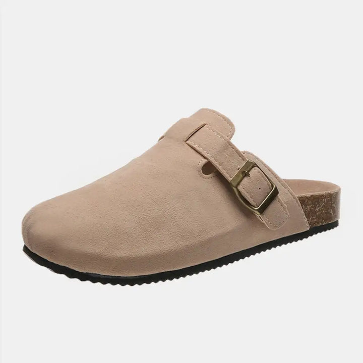 Trendy Suede Closed Toe Buckle Slide in Euro Sizes for Perfect Foot Length Shoes Sneakers Trendsi