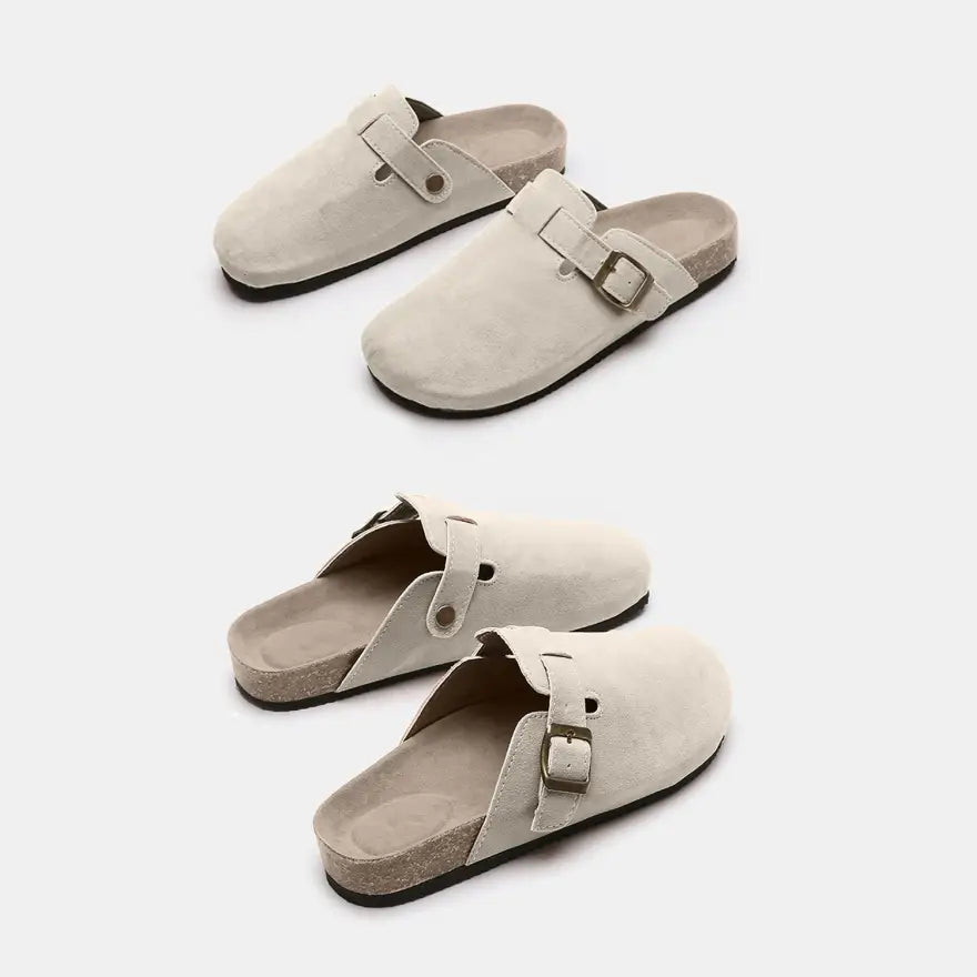 Trendy Suede Closed Toe Buckle Slide in Euro Sizes for Perfect Foot Length Shoes Sneakers Trendsi