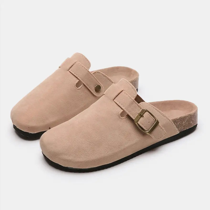 Trendy Suede Closed Toe Buckle Slide in Euro Sizes for Perfect Foot Length Shoes Sneakers Trendsi