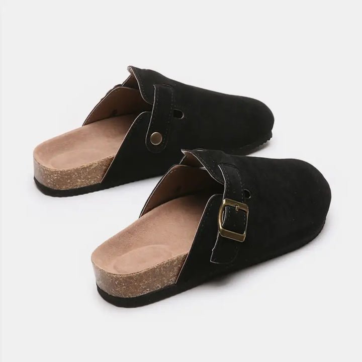 Trendy Suede Closed Toe Buckle Slide in Euro Sizes for Perfect Foot Length Shoes Sneakers Trendsi