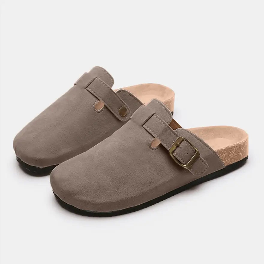 Trendy Suede Closed Toe Buckle Slide in Euro Sizes for Perfect Foot Length Shoes Sneakers Trendsi