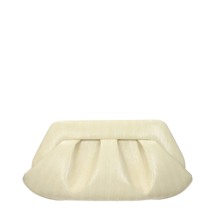 Themoirè Beige Leather Clutch Bag