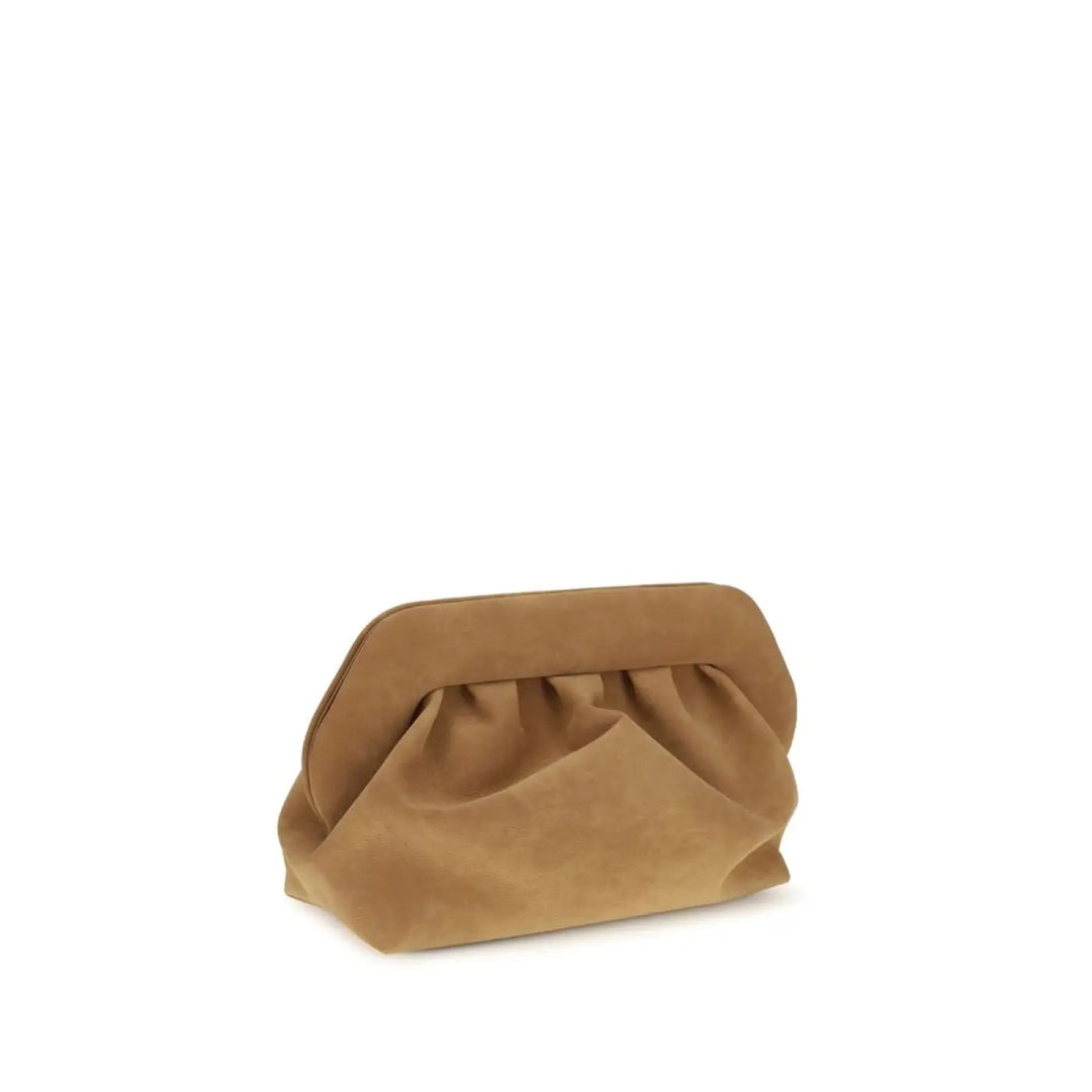 Themoirè Beige Suede Leather Handbag