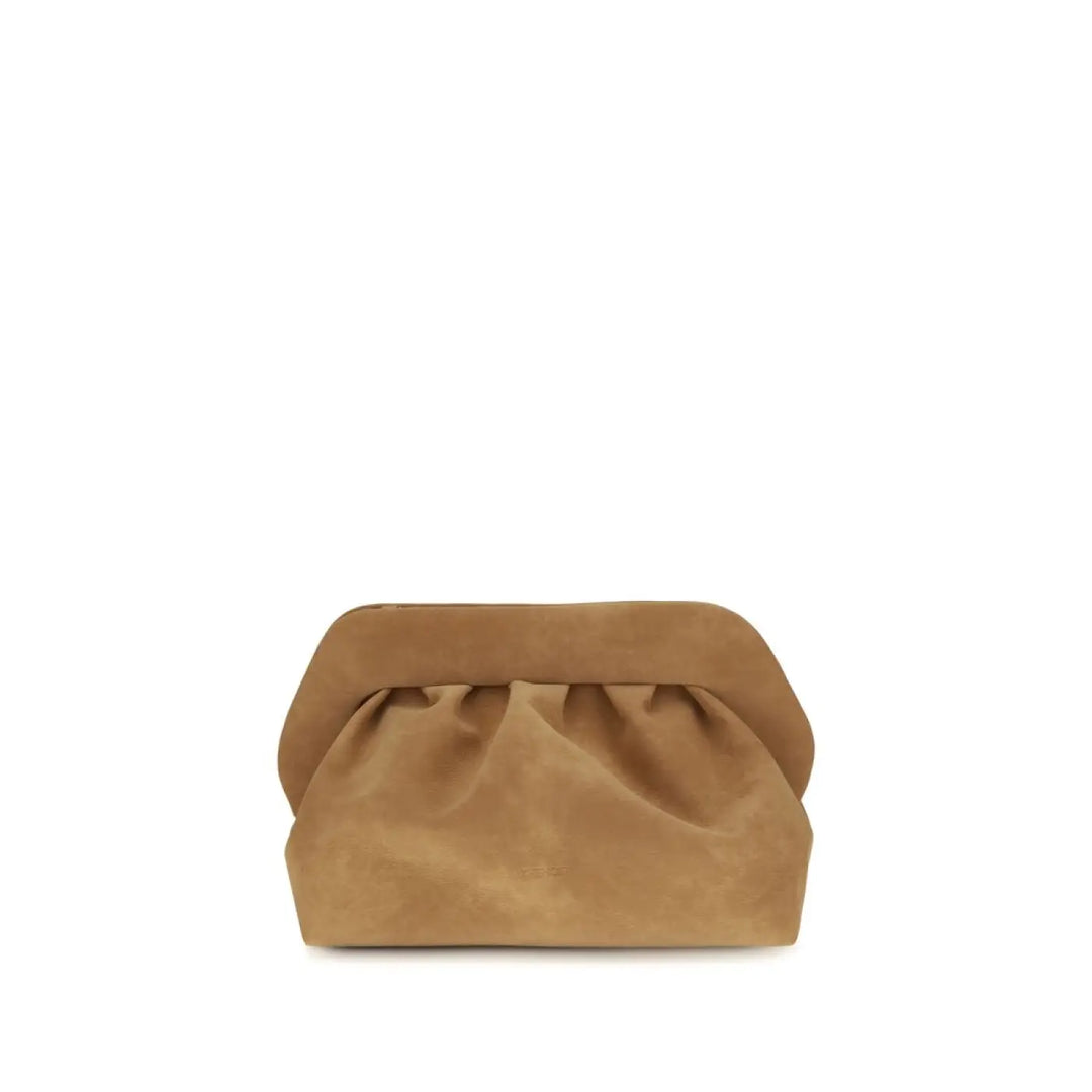 Themoirè Beige Suede Leather Handbag