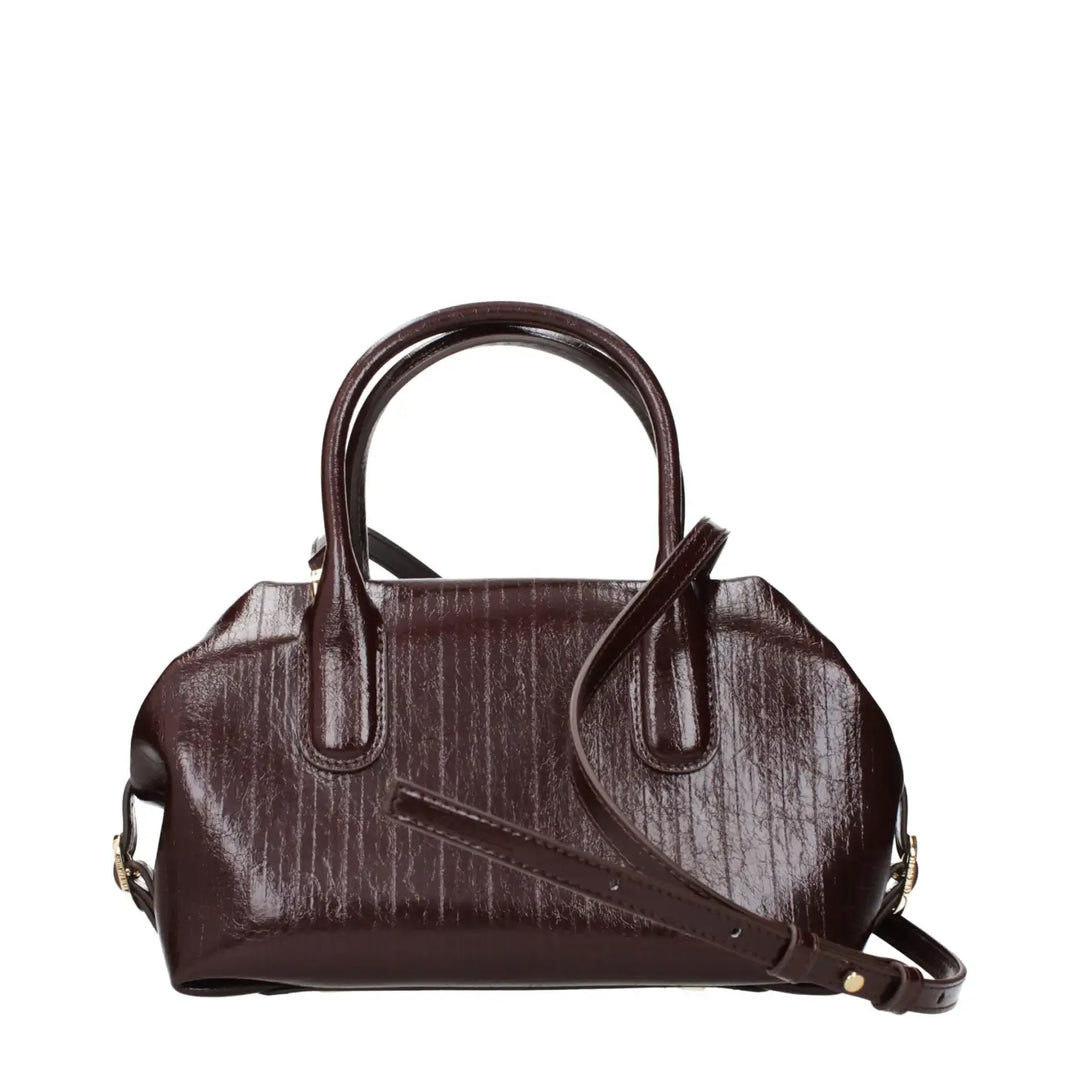 Themoirè Brown Leather Handbag