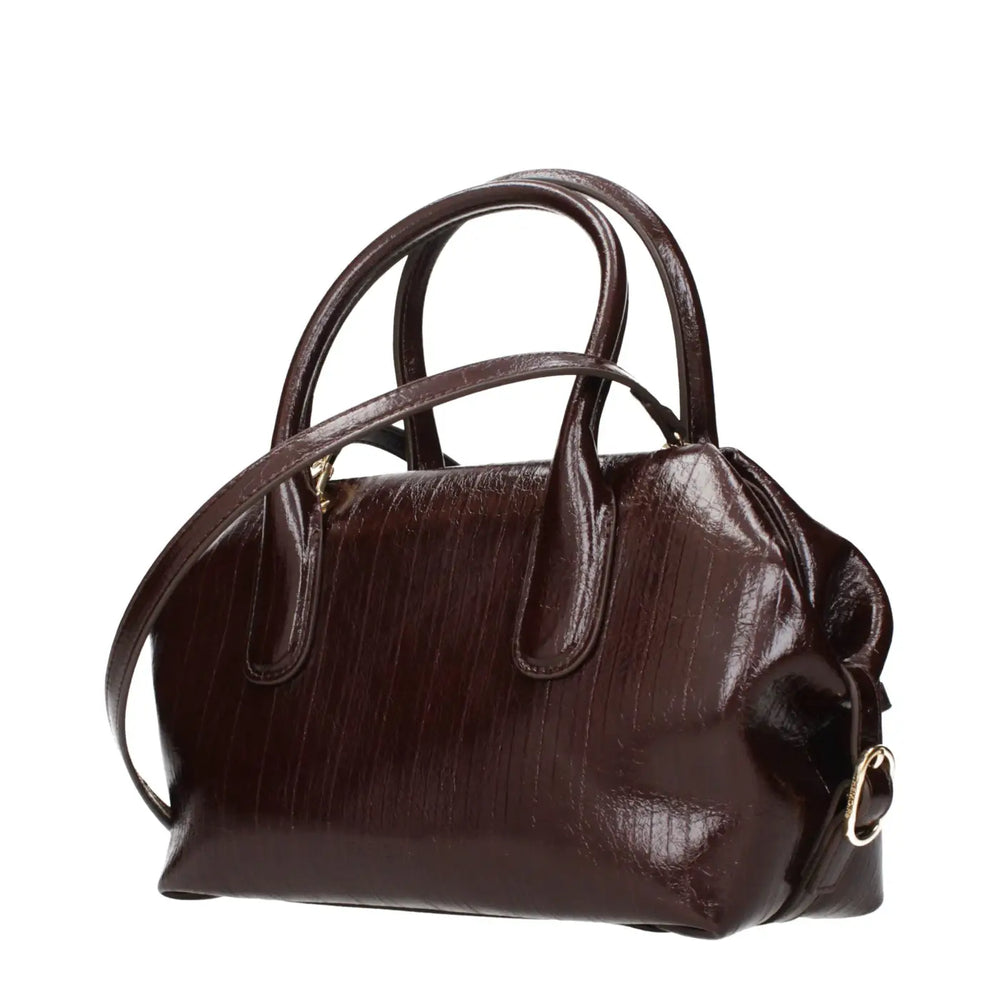 Themoirè Brown Leather Handbag