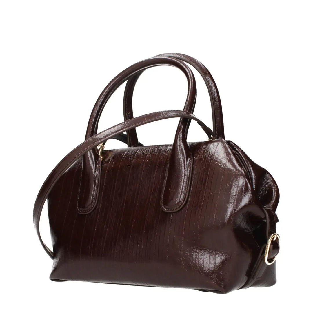Themoirè Brown Leather Handbag