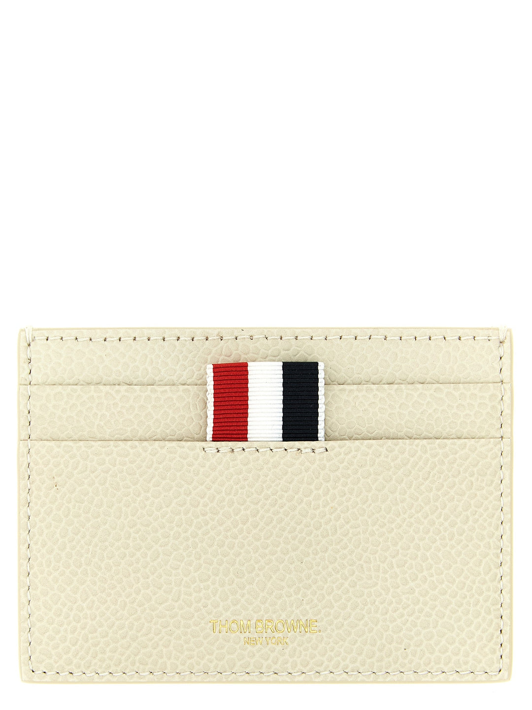 Thom Browne Beige Calfskin Cardholder