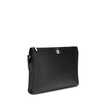 Thom Browne Black Calf Leather Bos Taurus Clutch Bag