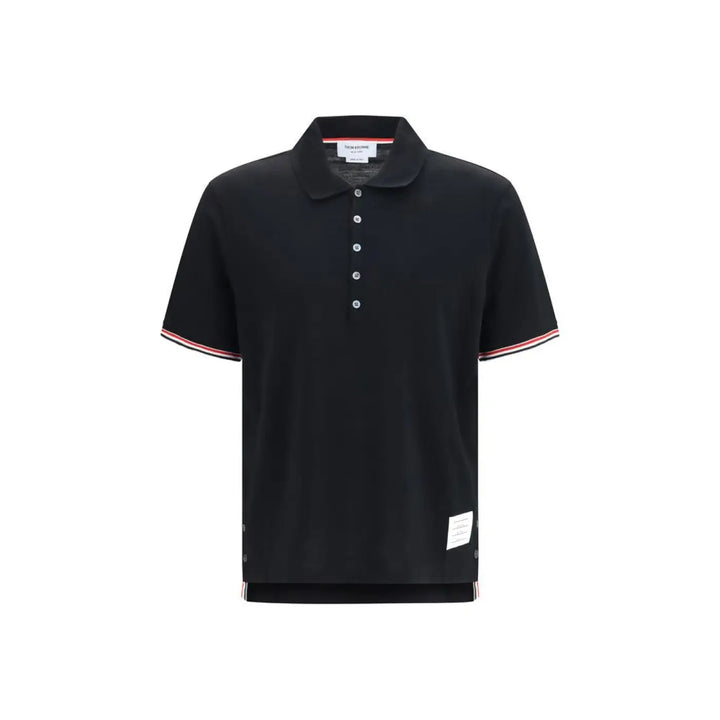 Thom Browne Black Cotton Polo Shirt