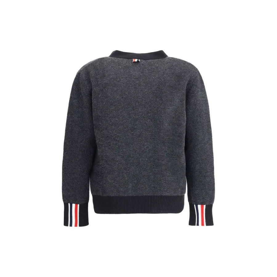 Thom Browne Black Fleece Wool Cardigan