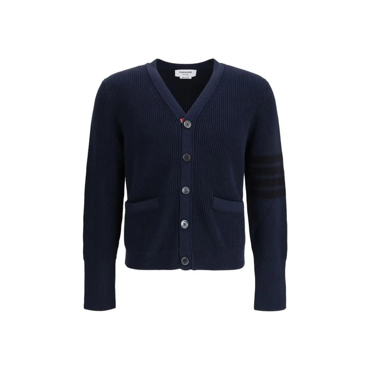 Thom Browne Blue Cotton Cardigan
