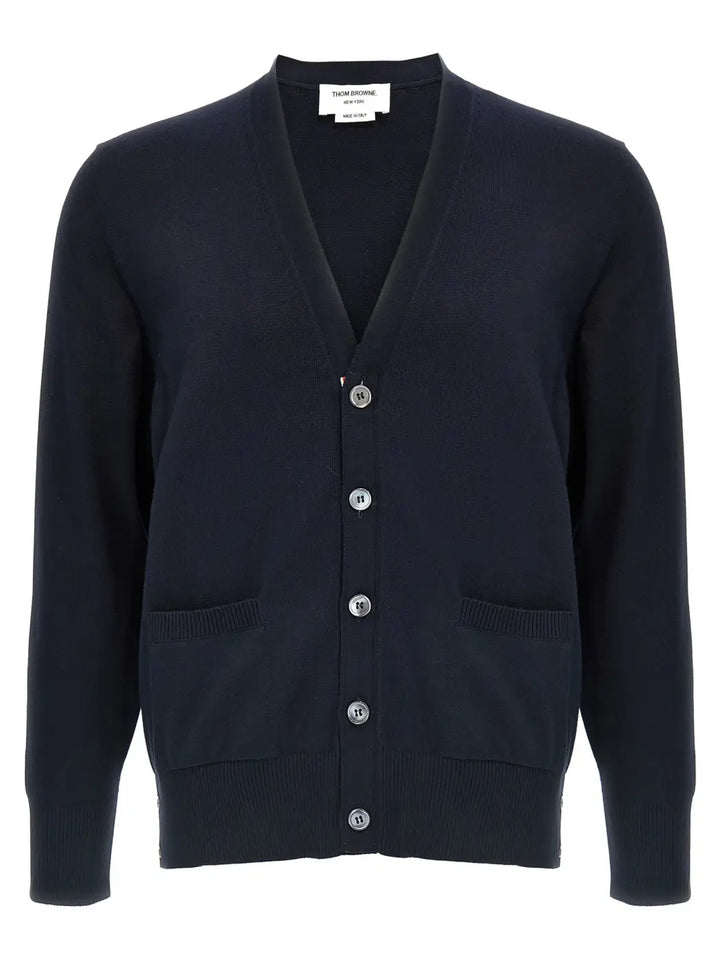 Thom Browne Blue Cotton Cardigan