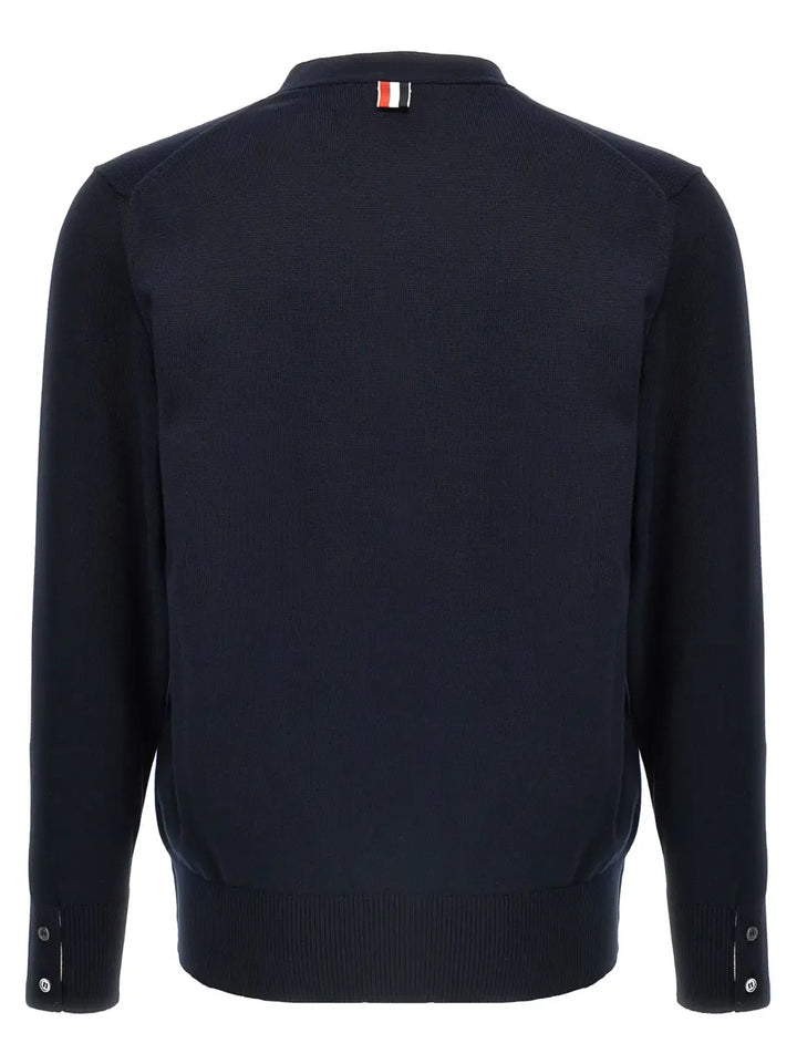Thom Browne Blue Cotton Cardigan