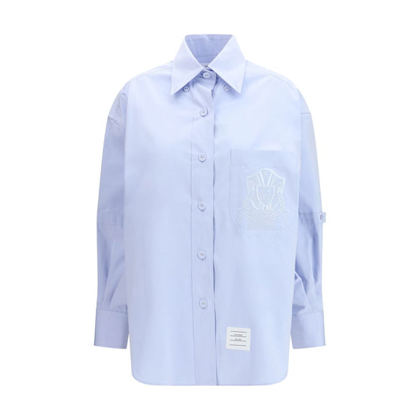 Thom Browne Shirts - Blue Cotton Pattern Shirt