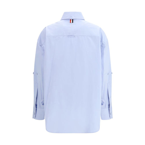 Thom Browne Shirts - Blue Cotton Pattern Shirt