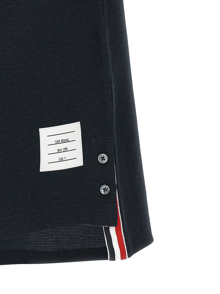 Thom Browne Blue Cotton Polo Shirt