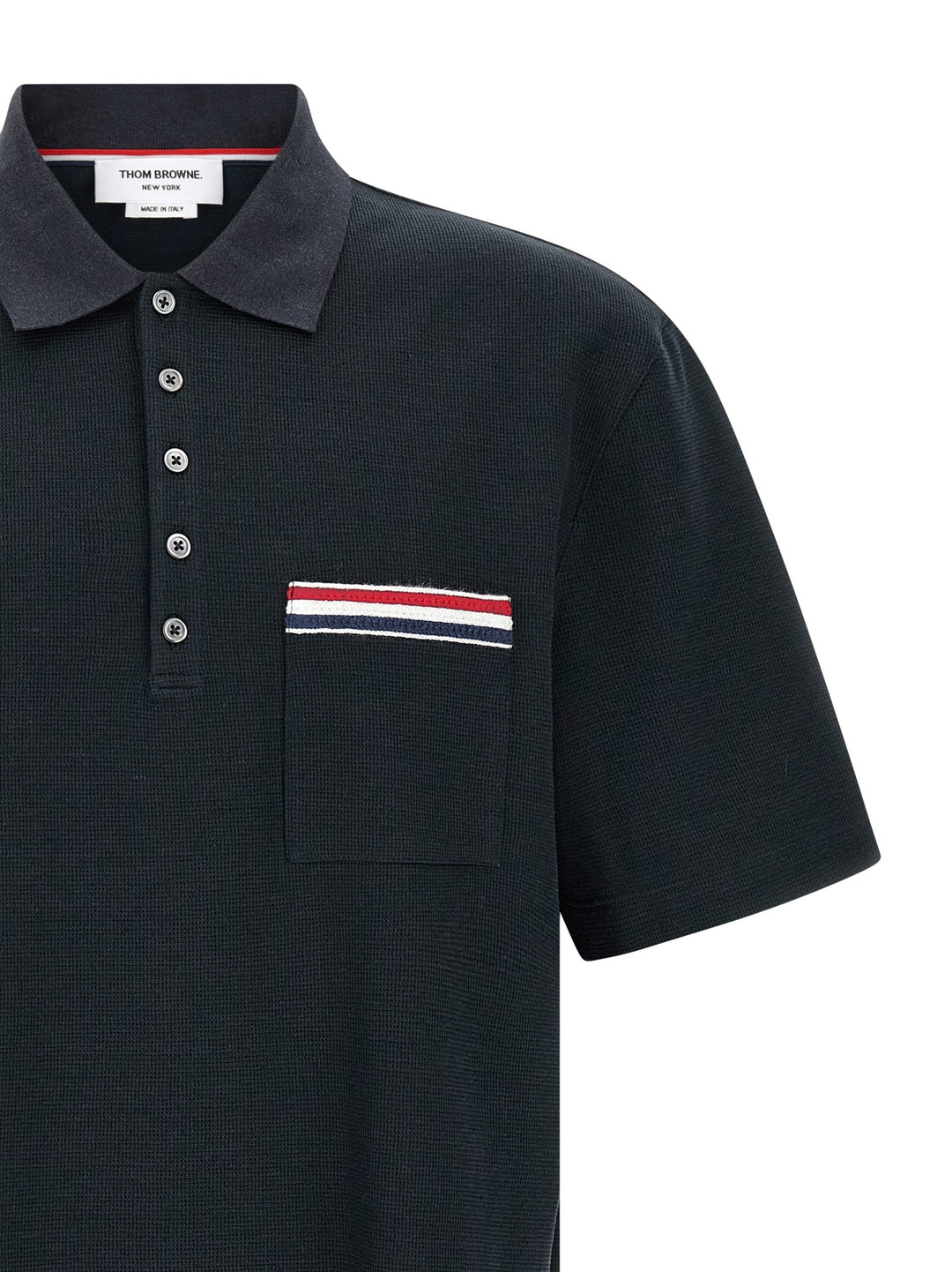 Thom Browne Blue Cotton Polo Shirt