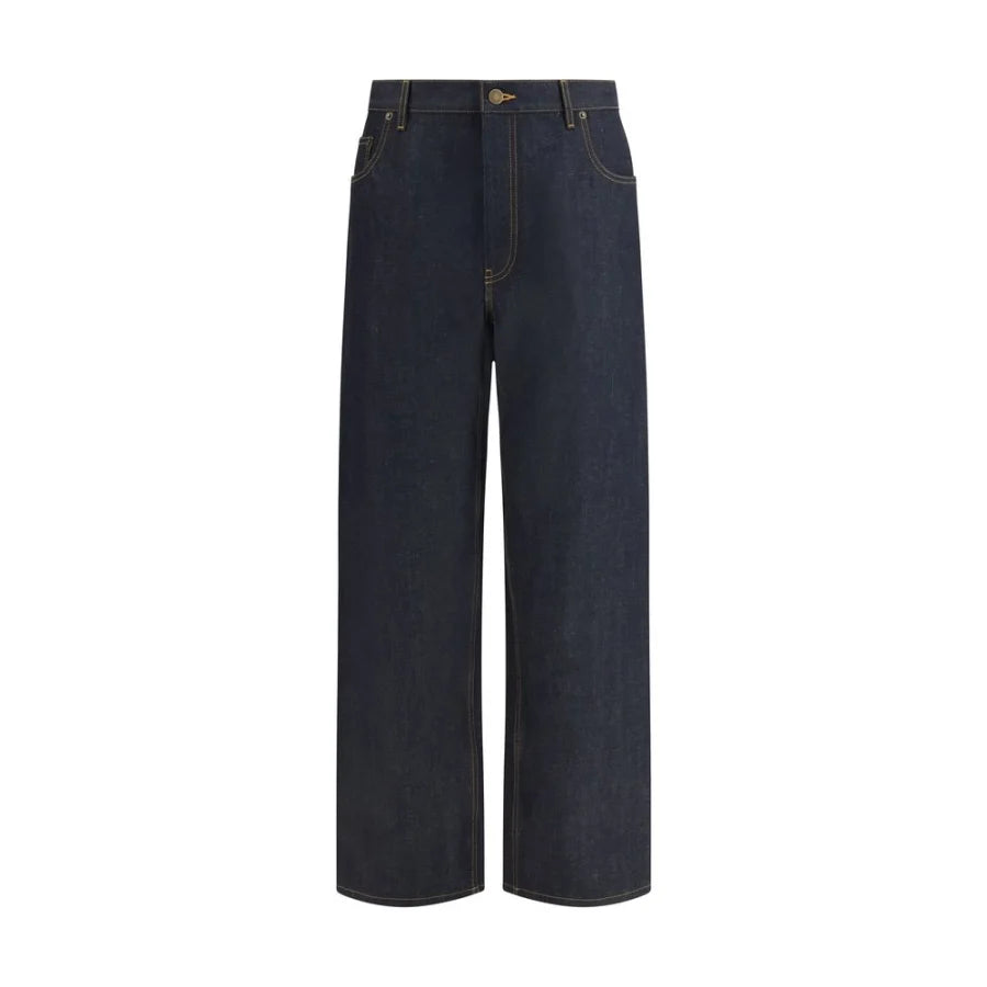 Thom Browne Blue Cotton Relaxed Fit Jeans