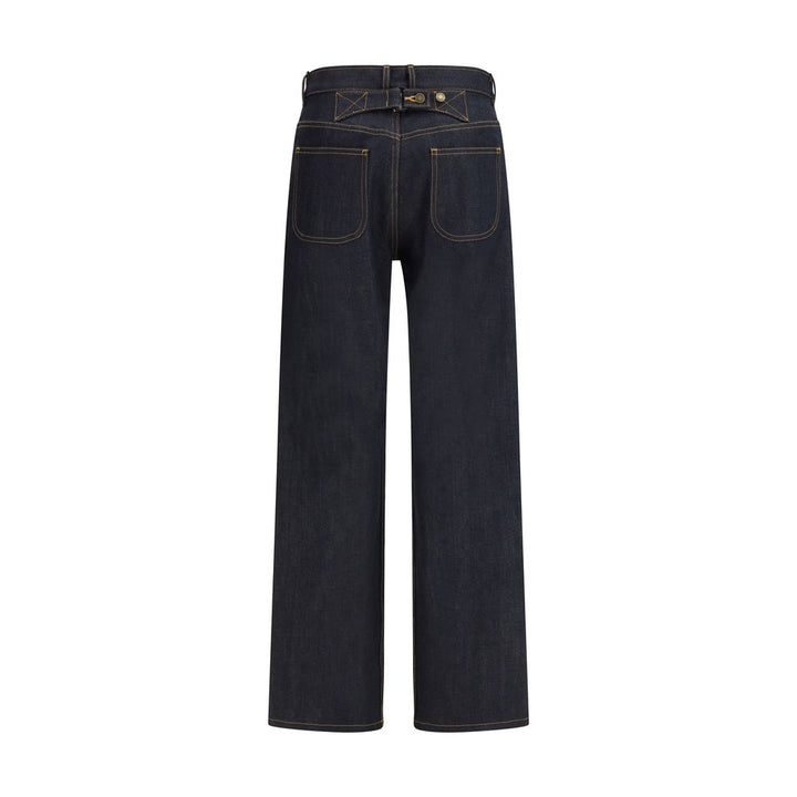 Thom Browne Blue Cotton Straight-leg Jeans