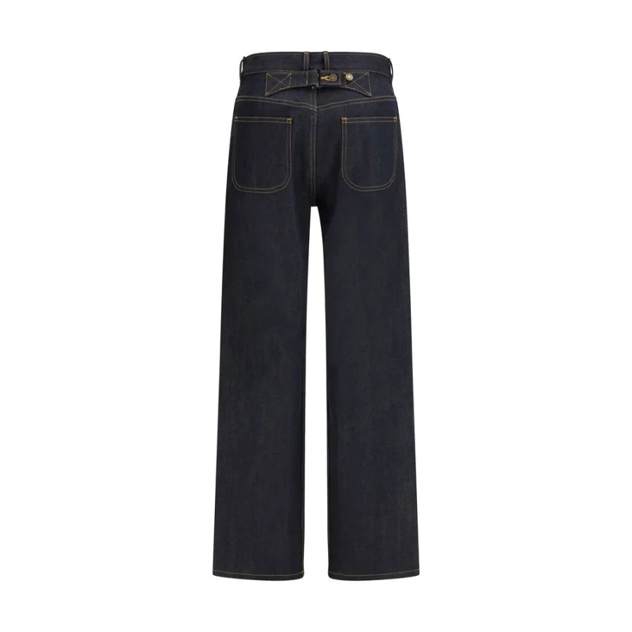 Thom Browne Blue Cotton Straight-Leg Jeans