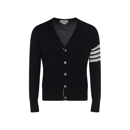 Thom Browne Blue Fleece Wool Cardigan