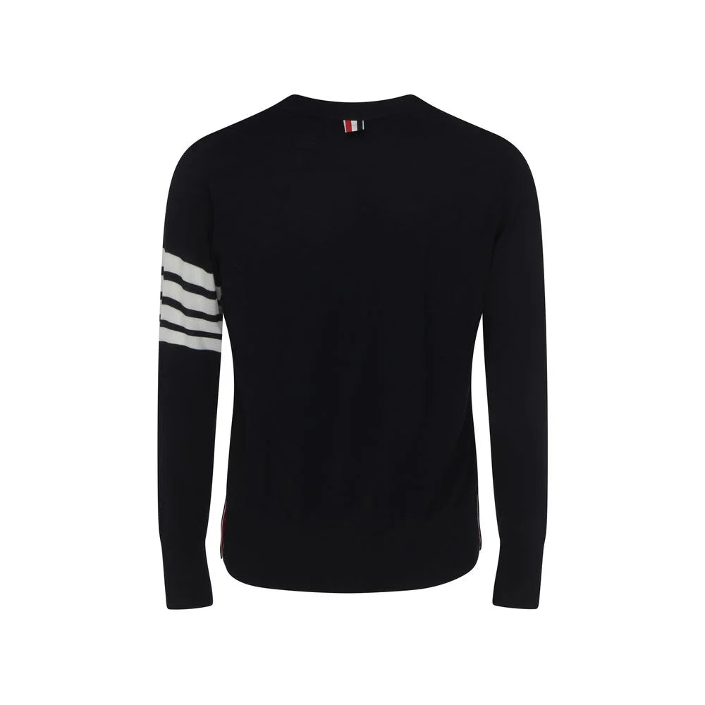 Thom Browne Blue Fleece Wool Cardigan