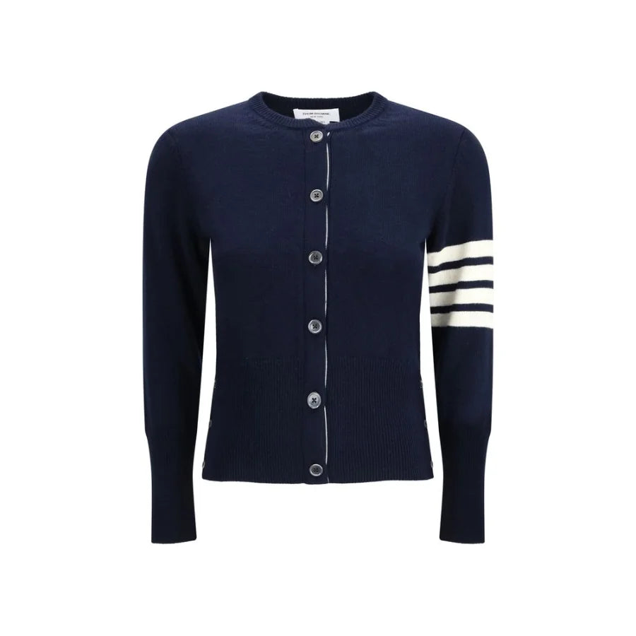 Thom Browne Blue Fleece Wool Cardigan