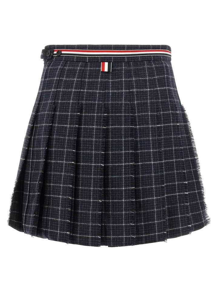 Thom Browne Blue Wool Long Skirt