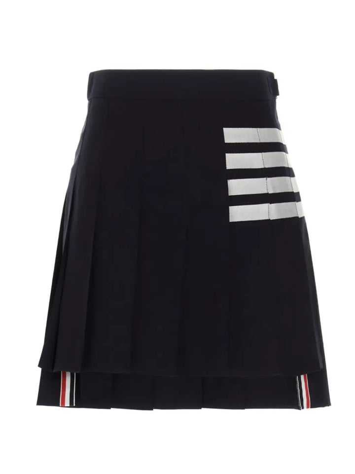 Thom Browne Blue Wool Long Skirt