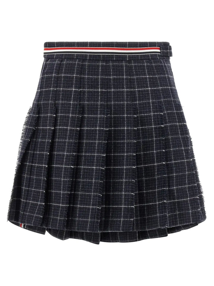 Thom Browne Blue Wool Long Skirt