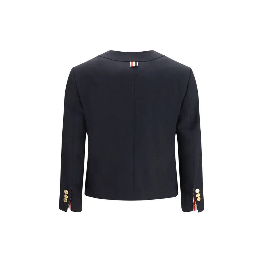 Thom Browne Blue Wool Oves Aries Biker Jacket