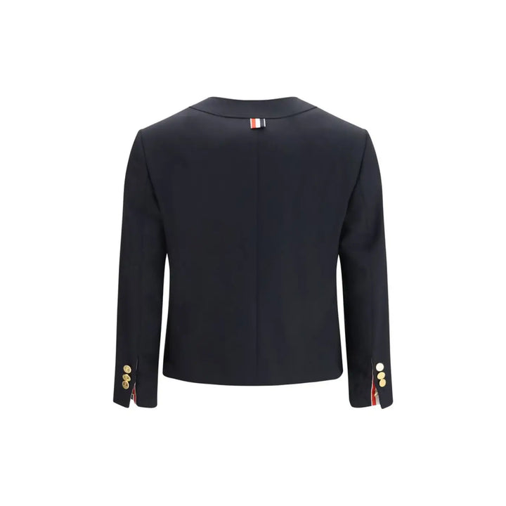 Thom Browne Blue Wool Oves Aries Biker Jacket