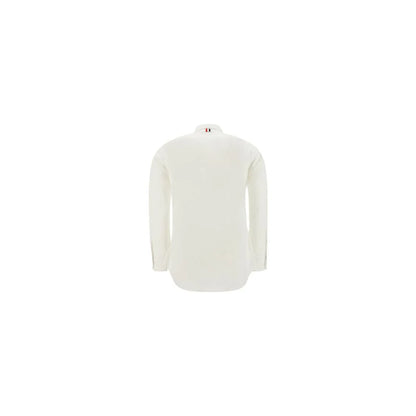 Thom Browne Cotton Shirt with Contrasting Embroidered Brand Signature