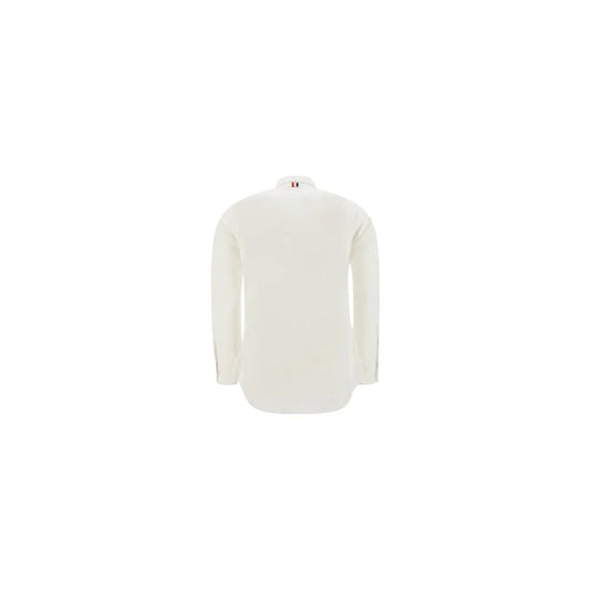 Thom Browne Cotton Shirt with Contrasting Embroidered Brand Signature