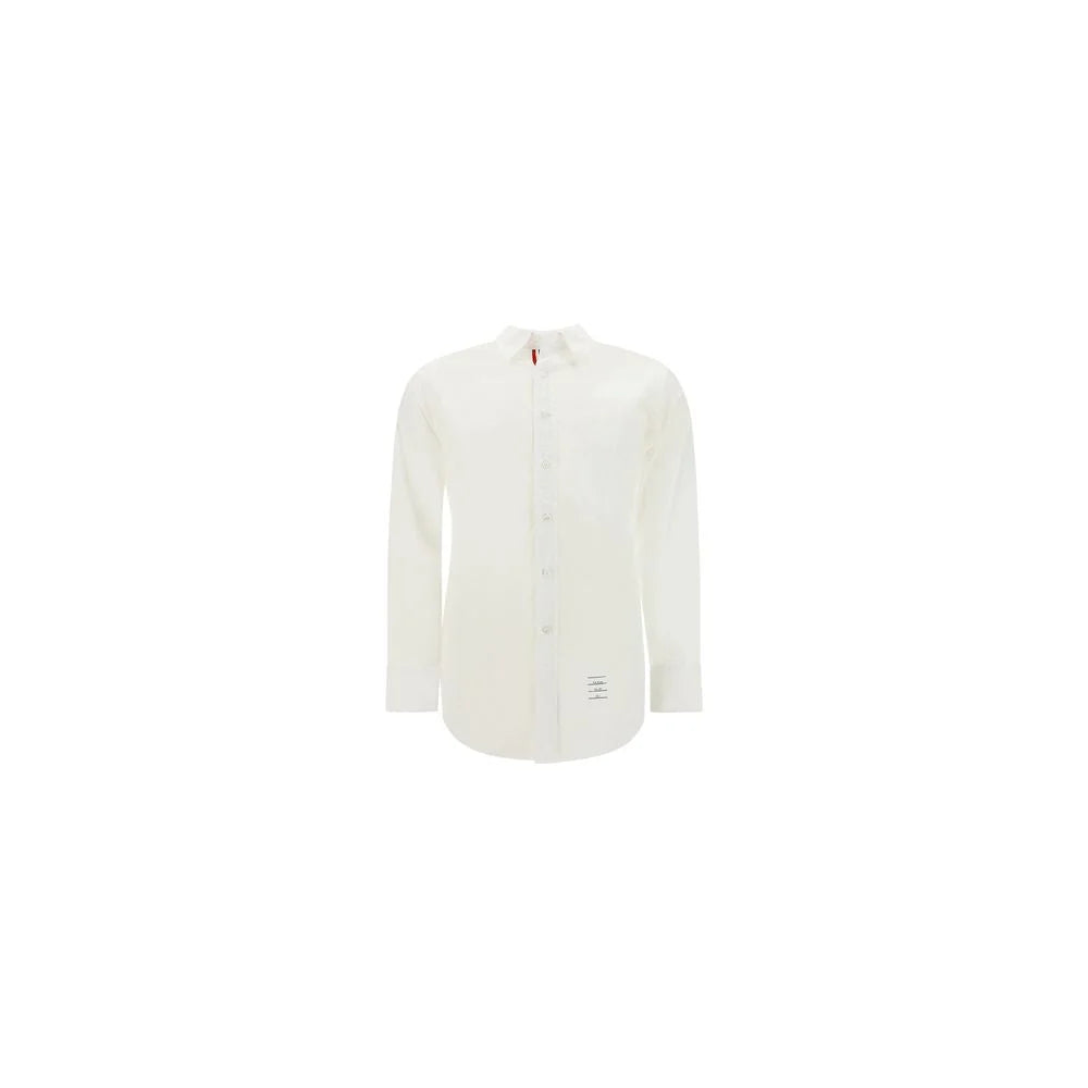 Thom Browne Cotton Shirt with Contrasting Embroidered Brand Signature