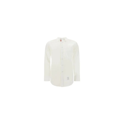 Thom Browne Cotton Shirt with Contrasting Embroidered Brand Signature