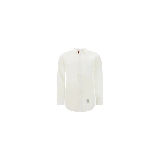 Thom Browne Cotton Shirt with Contrasting Embroidered Brand Signature