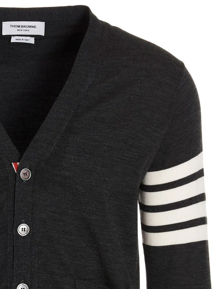 Thom Browne Gray Merino Wool Cardigan