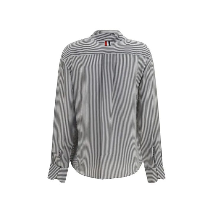 Thom Browne Gray Silk Pattern Shirt