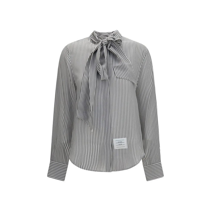 Thom Browne Gray Silk Pattern Shirt