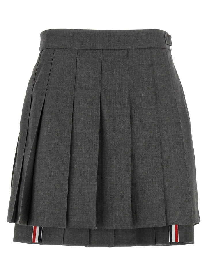 Thom Browne Gray Wool Long Skirt