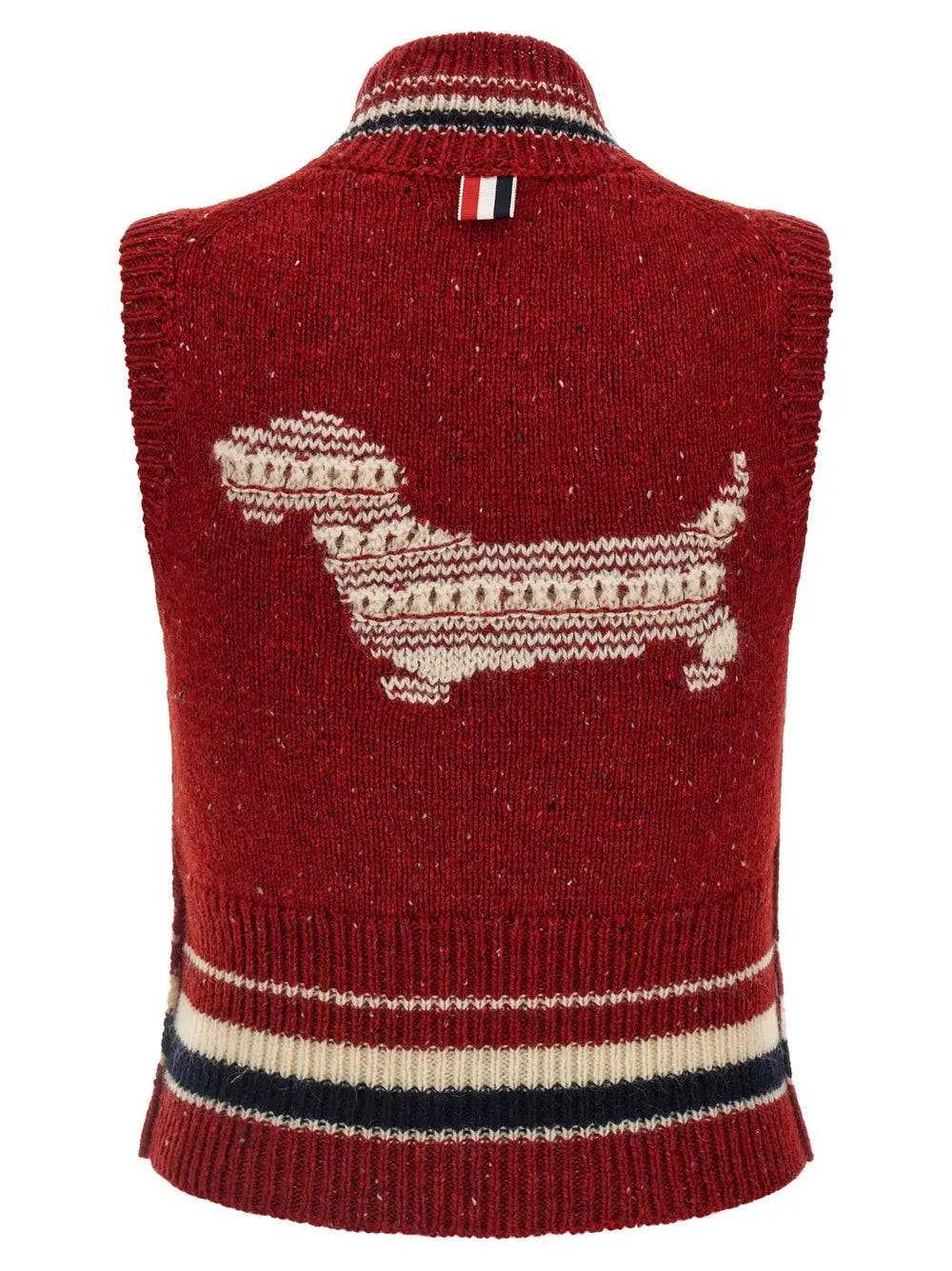 Thom Browne Red Wool Sleeveless Jacket