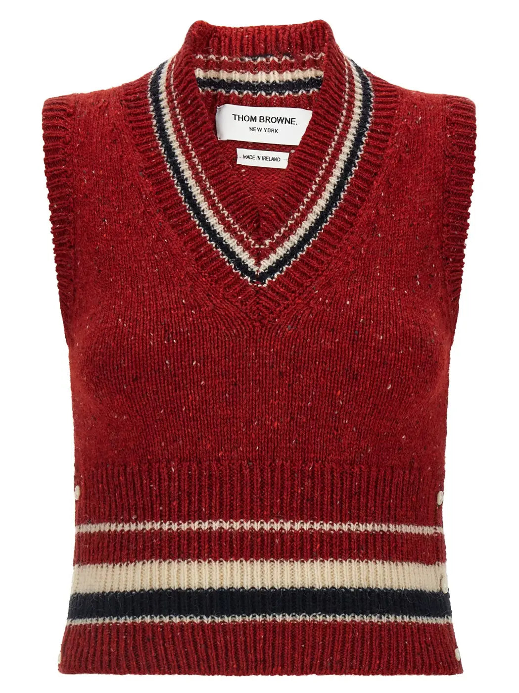 Thom Browne Red Wool Sleeveless Jacket