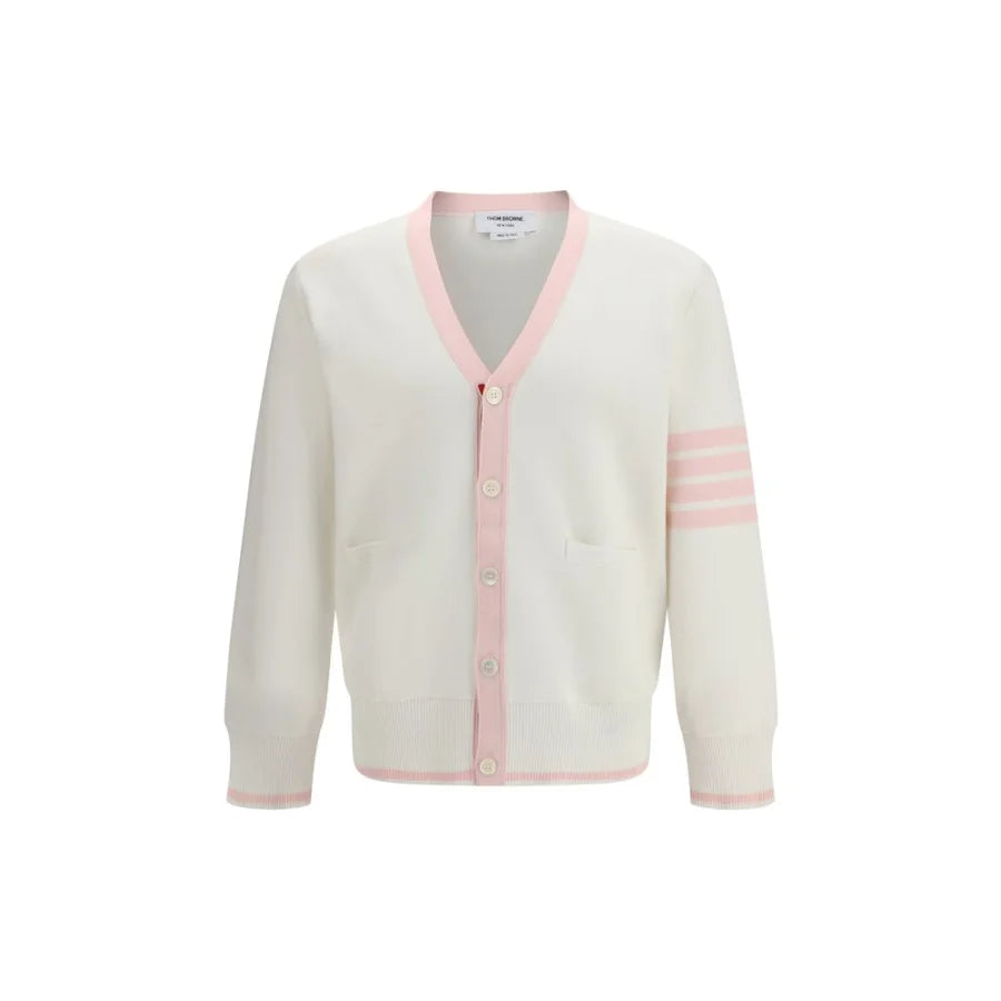 Thom Browne White Cotton Cardigan
