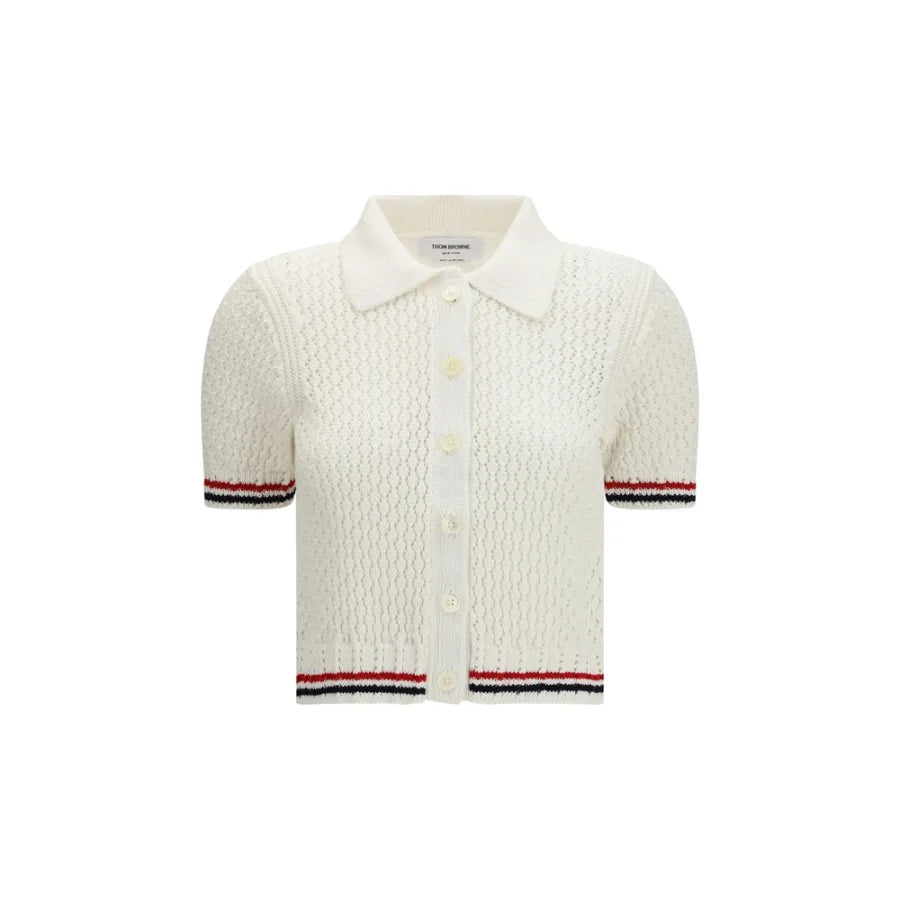 Thom Browne White Cotton Cardigan