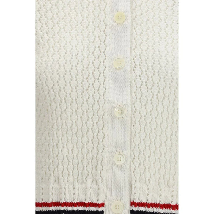 Thom Browne White Cotton Cardigan