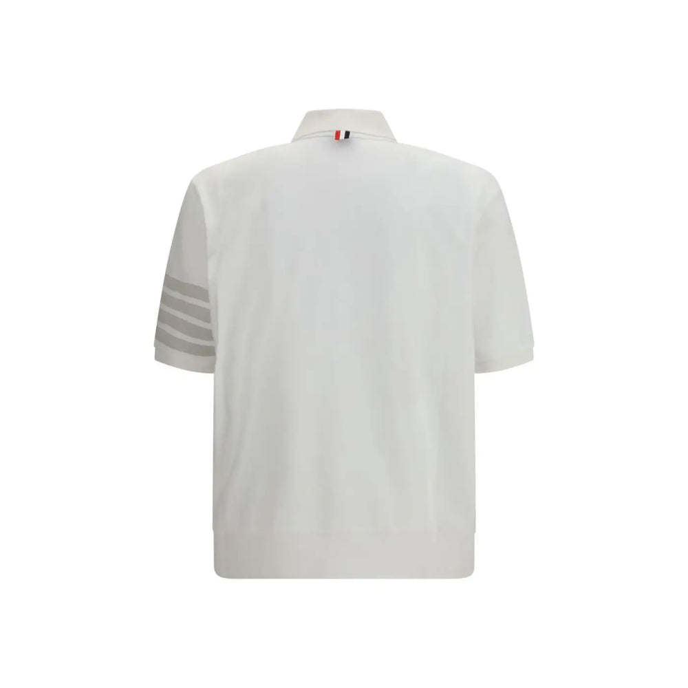Thom Browne White Cotton Polo Shirt