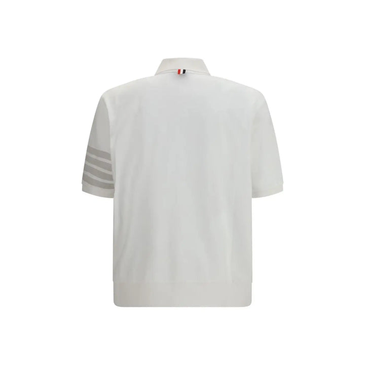 Thom Browne White Cotton Polo Shirt