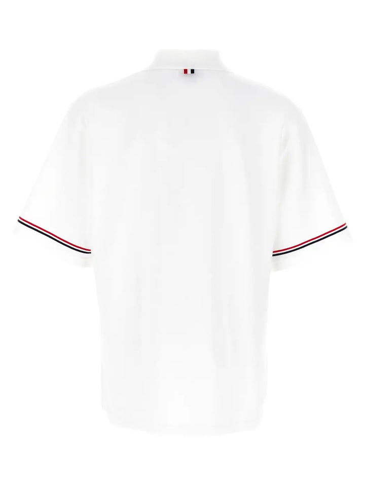 Thom Browne White Cotton Polo Shirt